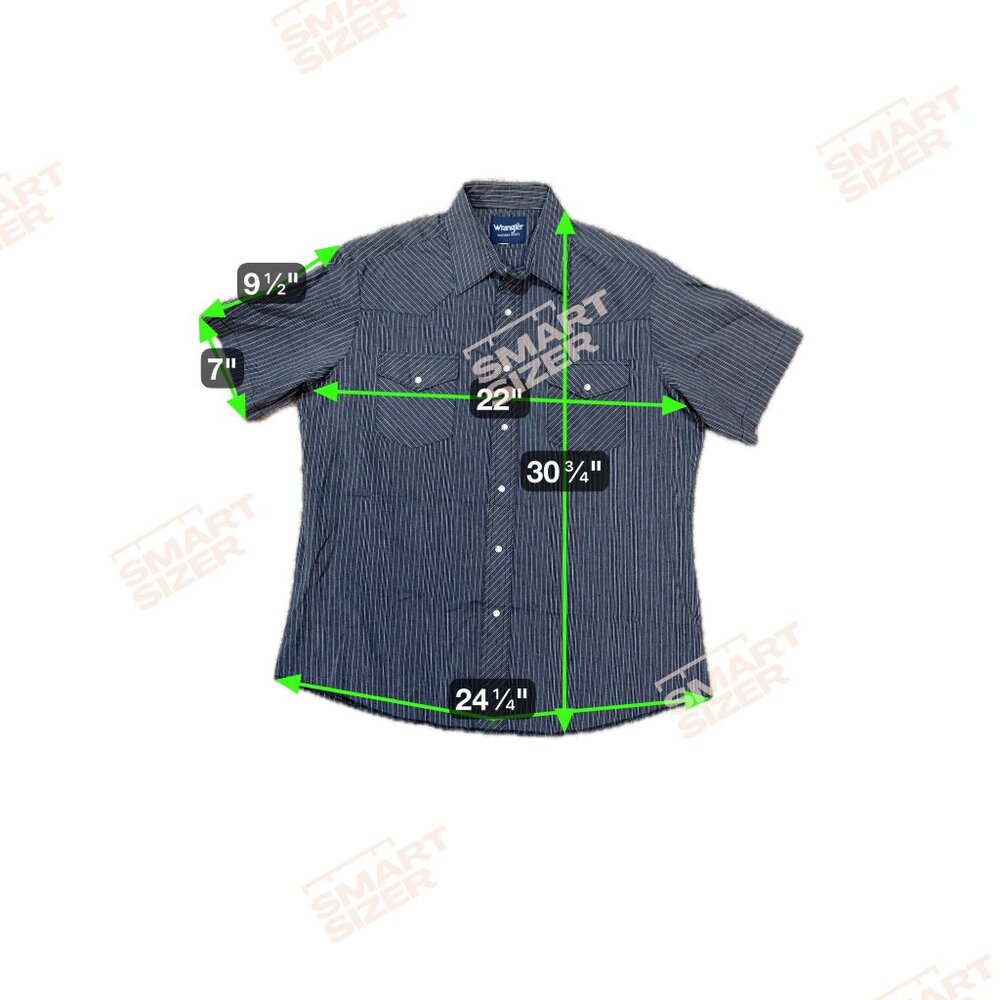 Wrangler Western Striped Short Sleeve Shirt Pinstripe Pearl Snap Cowboy Grunge L - Picture 4 of 4